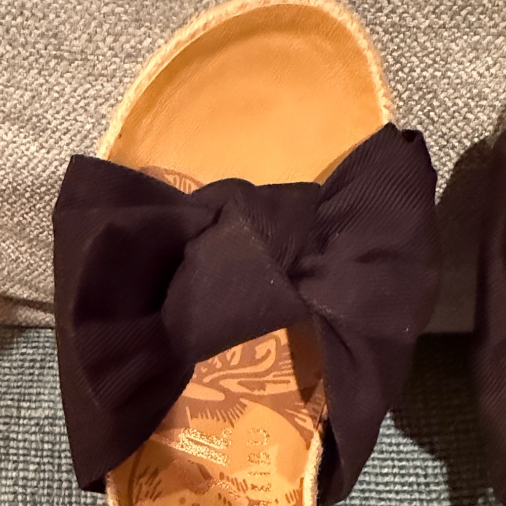 Blowfish Black Bow Slide Espadrille Sandals NWOT Women’s 7 - Picture 3 of 6